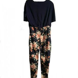 SHEIN Navy Floral Jumpsuit